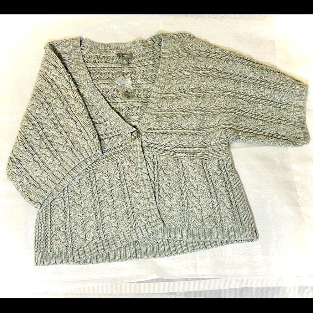 GRAY SWEATER-CARDIGAN